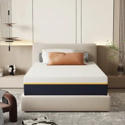 Matelas Adulte 90x190 cm, Épaisseur 21 cm, Mousse à Mémoire + Fibres de Charbon de Bambou