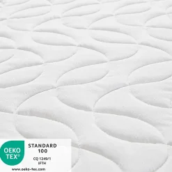 Matelas Bébé Climatisé - 1 Face Été Fraîche et 1 Face Hiver Ouatinée - Anti-acarien - Oeko-Tex - Fabrication française