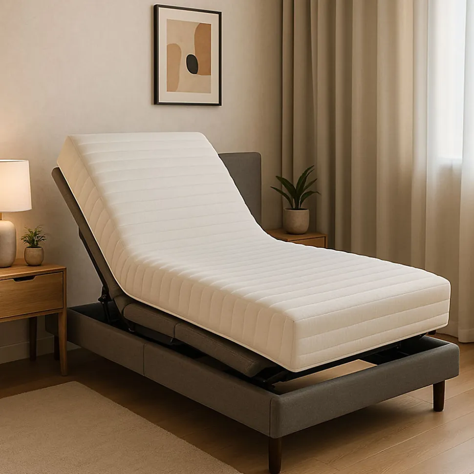 Matelas contact Mémoire de Forme 58 Kg/m3 80x200 x 19,5 cm Très Ferme - Spécial Sommier Electrique - 5 Zones de Confort - Noyau Mo