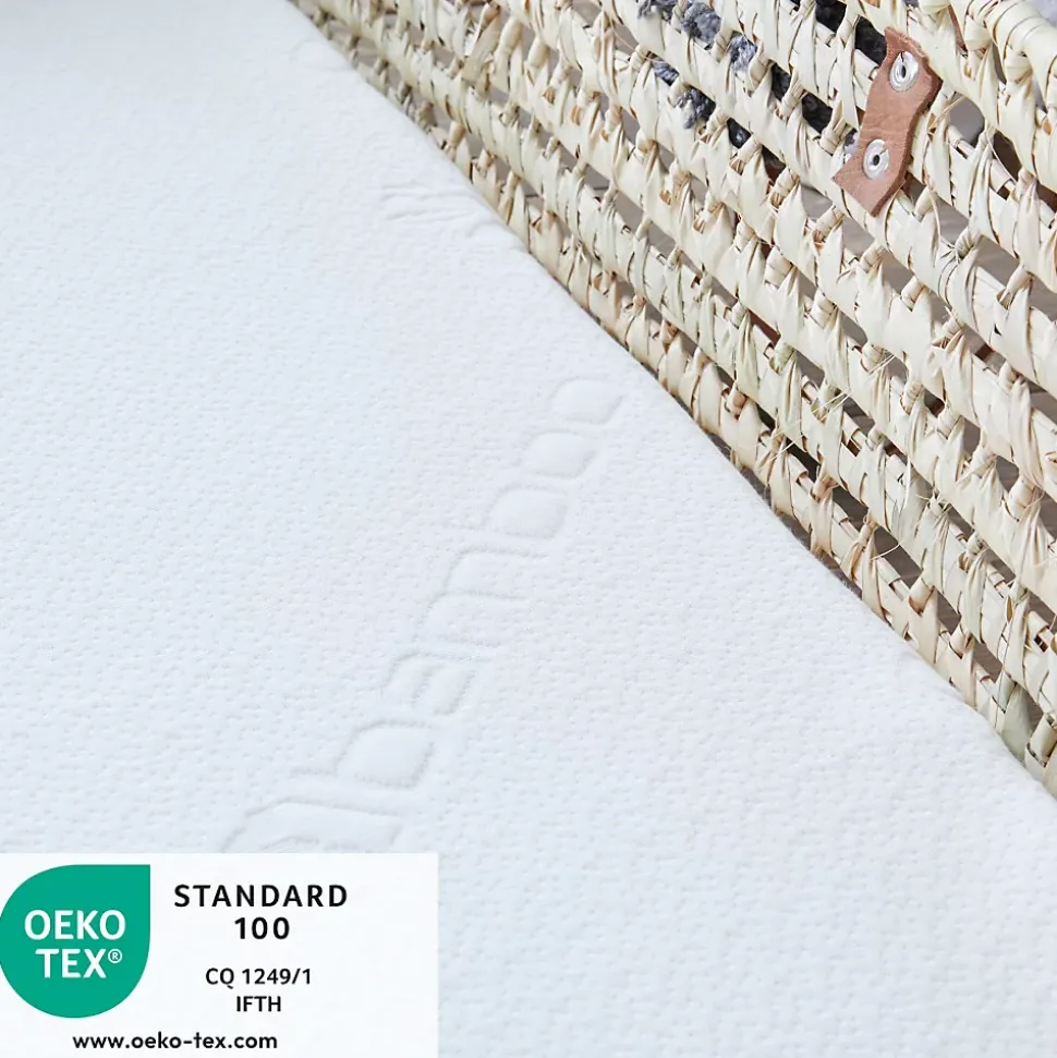 Matelas de Couffin Bamboo - 72x32x4 cm - Landau - Nacelle - Berceau - Viscose au toucher Ultra Doux - Forme Ovale - Déhoussable