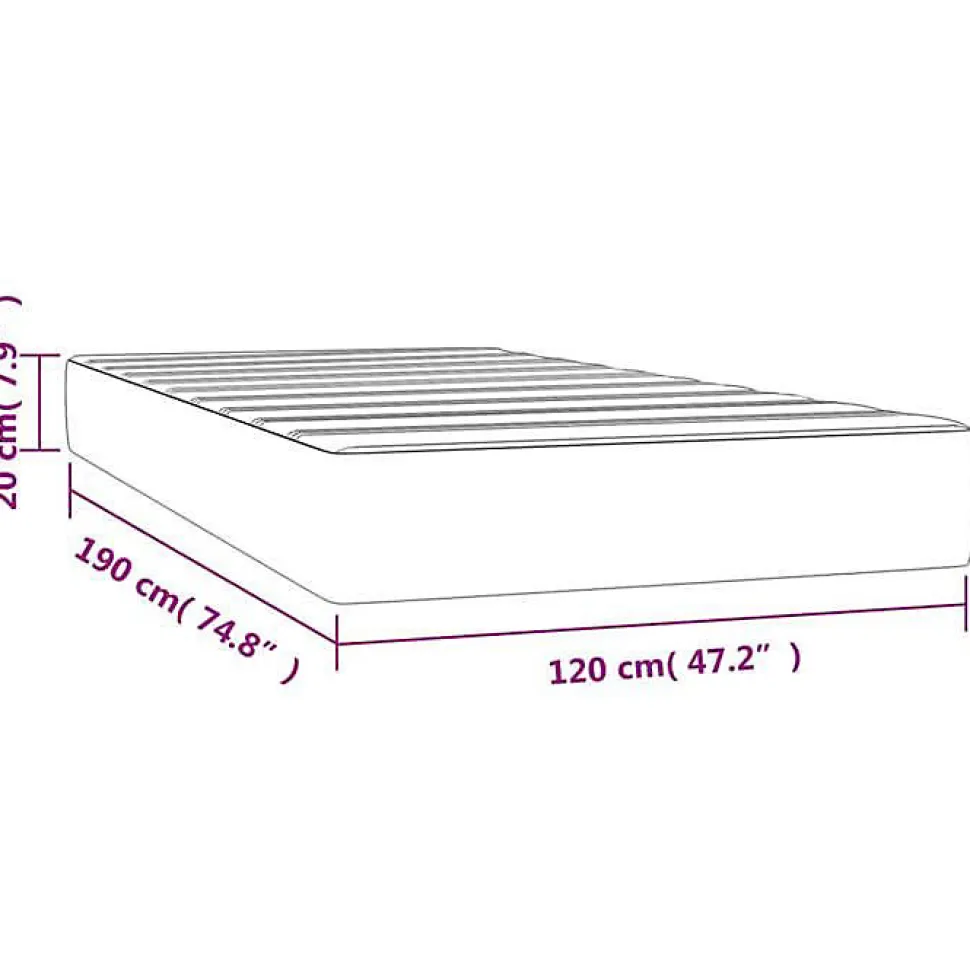 Matelas de lit à ressorts ensachés fermeté moyenne blanc 120x190x20 cm vidaXL