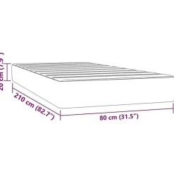 Matelas de lit à ressorts ensachés fermeté moyenne 80x210x20 cm velours vidaXL