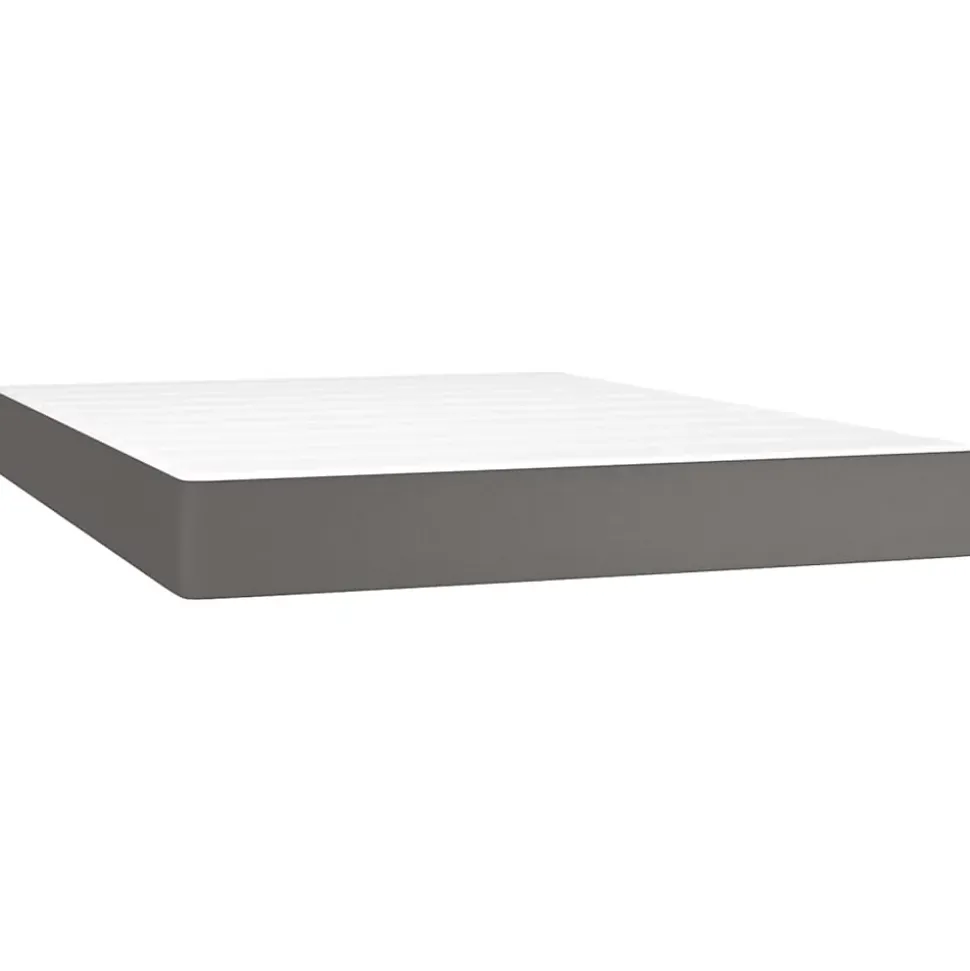 Matelas de lit à ressorts ensachés fermeté moyenne Gris 140x190x20cm Similicuir vidaXL