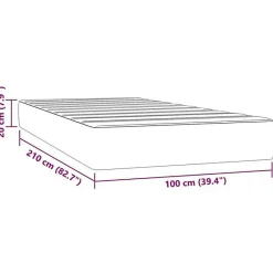 Matelas de lit à ressorts ensachés fermeté moyenne 100x210x20 cm velours vidaXL