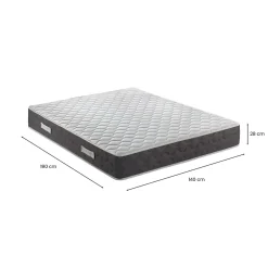 Matelas double Davanz, matelas en mousse à mémoire de forme, matelas ergonomique, matelas à ressorts ensachés, 140x190xh28 cm