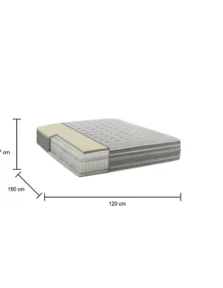Matelas double Dgiudic, orthopédique en mousse à mémoire de forme et microressorts ensachés,, 120x190h37 cm