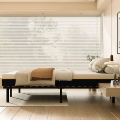 Matelas double en mousse de 17 cm + sommier à lattes 90x190 cm 16 rangées de lattes