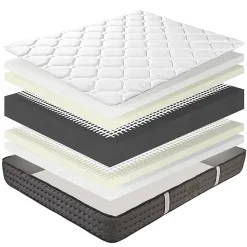 Matelas ELYA en mousse, réversible 3D avec face été/ hiver, mémoire de forme, indépendance du couchage- 90 X 190 X 20 cm