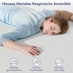 Matelas en mousse à mémoire de forme 160 x 200 cm , épaisseur 21 cm