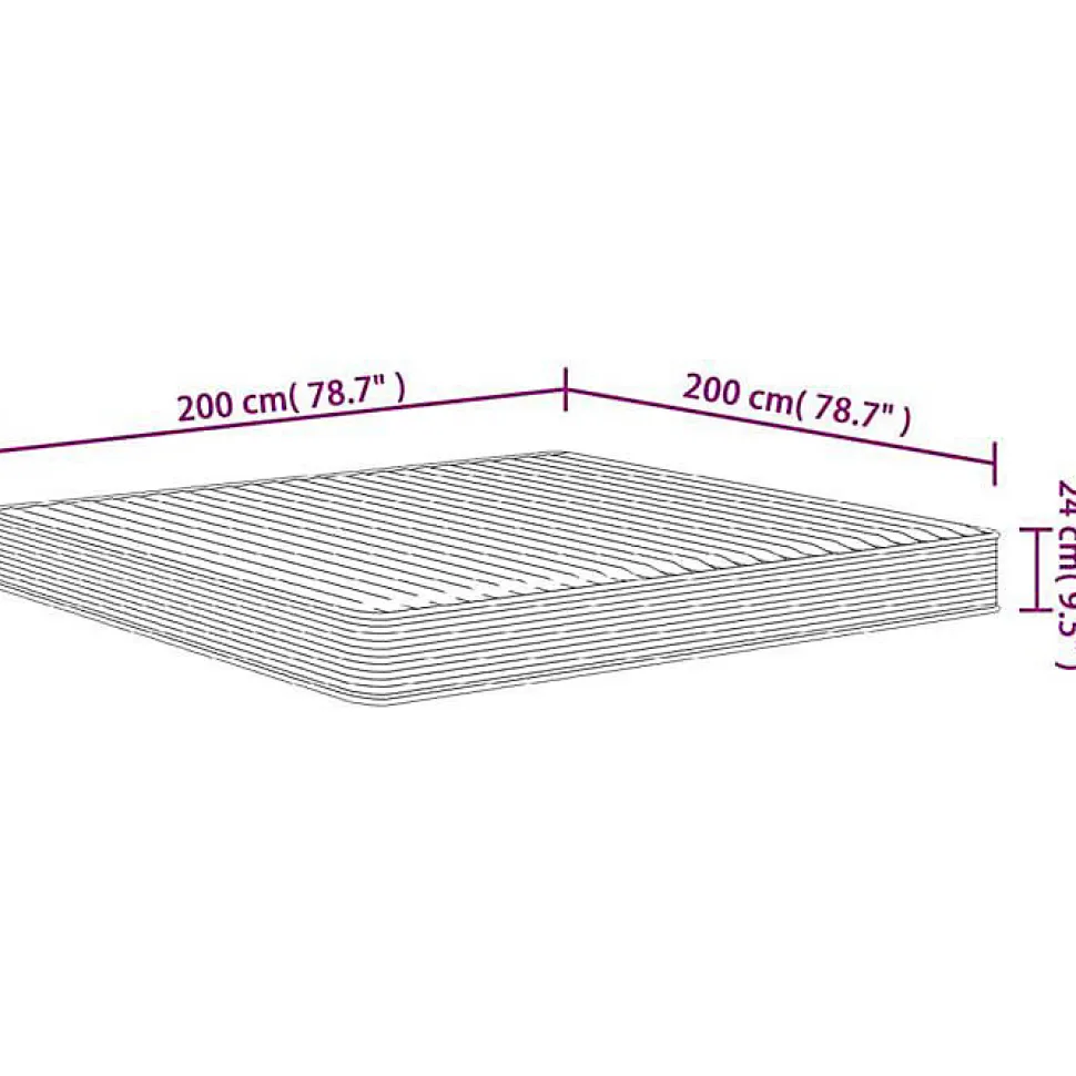 Matelas en mousse moyennement doux 200x200 cm vidaXL