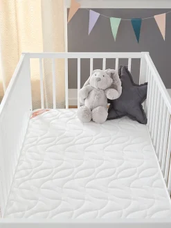 Matelas Enfant/Bébé Climatisé - 1 Face Été Fraîche et 1 Face Hiver Ouatinée - Anti-acarien - Oeko-Tex - Fabrication française