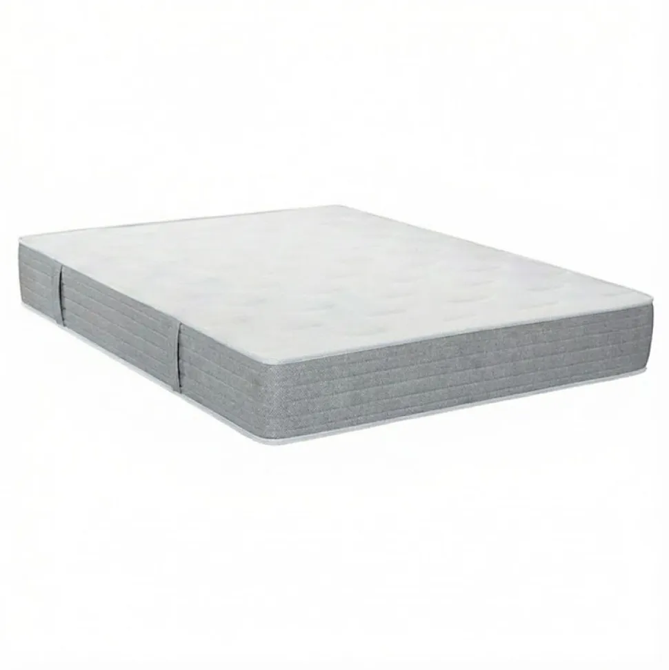 Matelas Essenzia LEVITATION Très Ferme 1000 + Sommier Tradition Graphic 13 cm + Pieds 120x190 Gris clair Ressorts