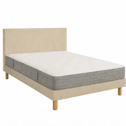 Matelas Essenzia LEVITATION Très Ferme 1000 + Sommier Tradition Graphic 13 cm + Pieds 120x190 Gris clair Ressorts