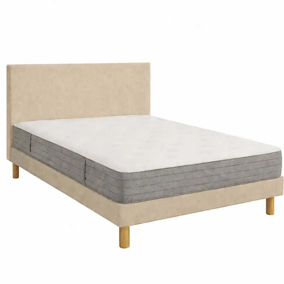 Matelas Essenzia LEVITATION Très Ferme 1000 + Sommier Tradition Graphic 13 cm + Pieds 120x190 Gris clair Ressorts