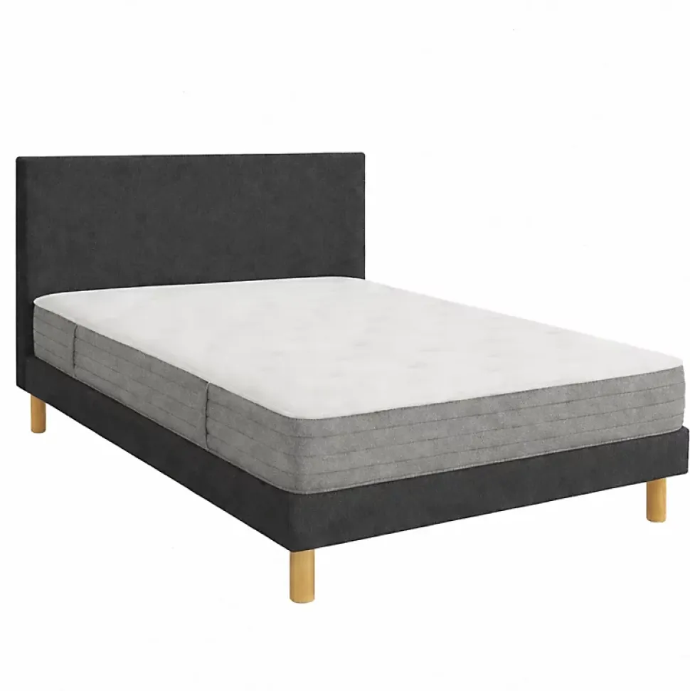 Matelas Essenzia LEVITATION Très Ferme 1000 + Sommier Tradition Graphic 13 cm + Pieds 180x210 Gris clair Ressorts