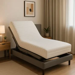 matelas face de contact Mémoire de Forme 58 Kg/m3 80x190 x 19,5 cm - Ferme - Spécial Sommier Electrique - 5 Zones de Confort - Noy