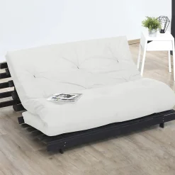 Matelas futon coton et fibres écru 160x200