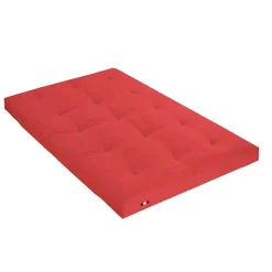 Matelas futon latex et fibres rouge 140x190