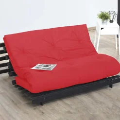Matelas futon latex et fibres rouge 140x190