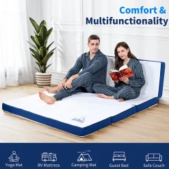 Matelas futon pliable en mousse à mémoire de forme 60 x 190 x 10 CM