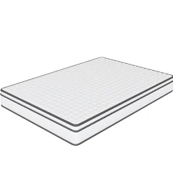 Matelas hybride à ressorts ensachés 200x90x25 cm, Indépendance de couchage, soutien ergonomique, tissu respirant 3D, Blanc et gris