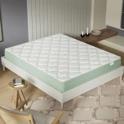Matelas Maia - Mousse Végétale à Mémoire de Forme & Coutil Aloe Vera - Matériaux Responsables - (140 x 190 cm) - Épaisseur 22cm