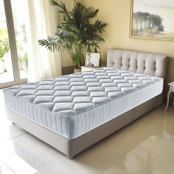 Matelas memoryplus a Ressorts Ensaches + 4 cm Memoire de Forme 80 Kg/m3 - 80x190 Hauteur +/- 23 cm - Accueil Moelleux - Soutien E