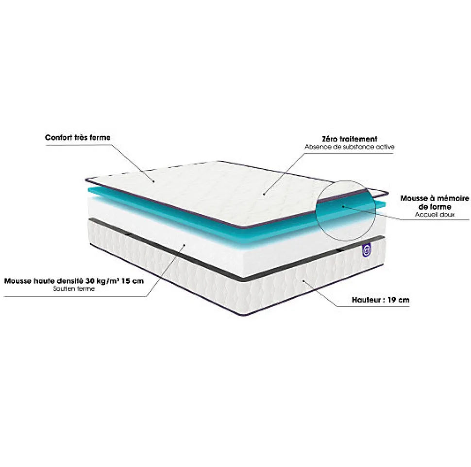 Matelas Merinos CHILL BED 90x200 Mousse