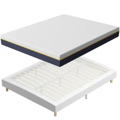 Matelas Mousse à Mémoire 140x200 cm + Sommier Tapissier, Épaisseur 17 cm