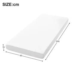 Matelas mousse 90x200 cm - Matelas H3, respirant et antidérapant - Mousse - Sans matelas - Blanc