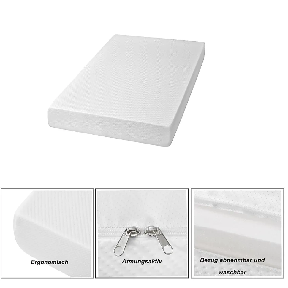 Matelas mousse 90x200 cm - Matelas H3, respirant et antidérapant - Mousse - Sans matelas - Blanc