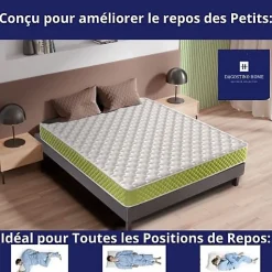 Matelas Mousse 135x190 Evergreen, Ferme, Réversible, Côté Été/hiver, H15 Cm