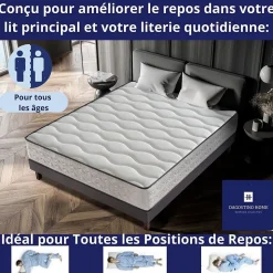 Matelas Mousse 140x190 Firenza, Ferme, Réversible, Côté Été/hiver, H25 Cm