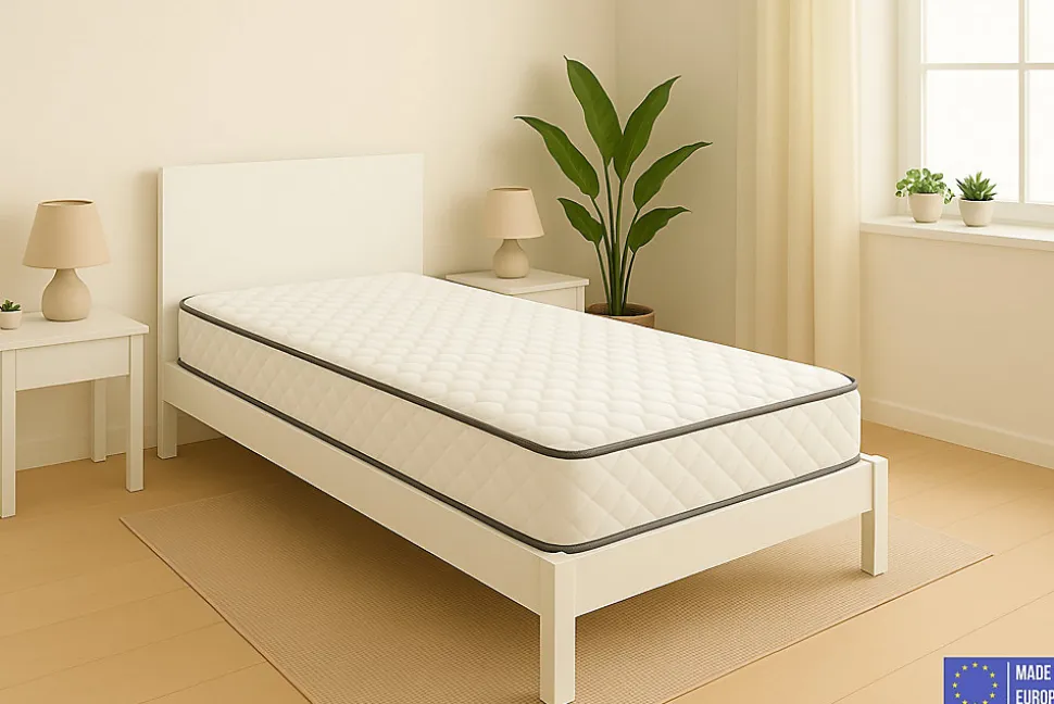Matelas Mousse 90x190 Florida, Ferme, Réversible, Côté Été/hiver, H20 Cm