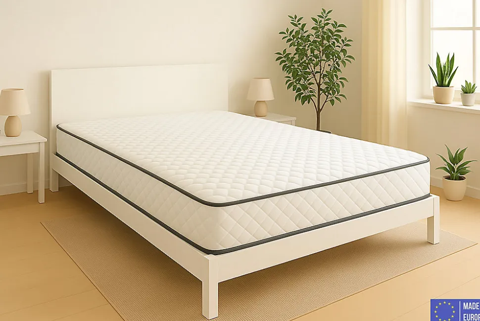 Matelas Mousse 140x200 Florida, Ferme, Réversible, Côté Été/hiver, H20 Cm