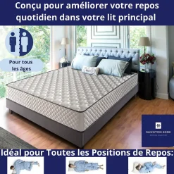 Matelas Mousse 160x200 Florida, Ferme, Réversible, Côté Été/hiver, H20 Cm