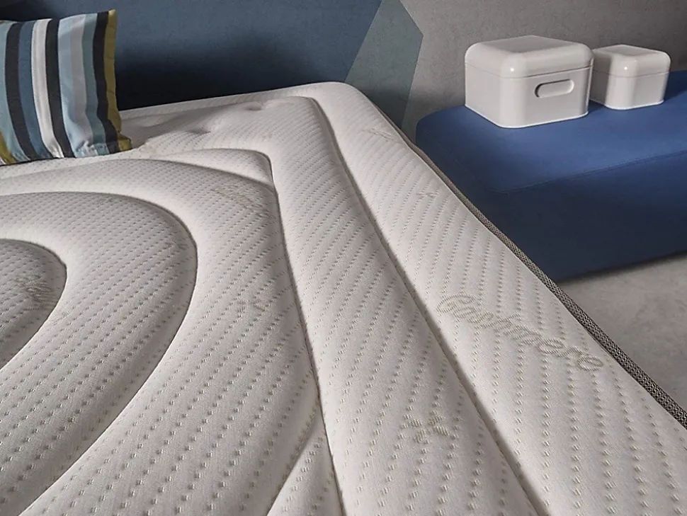 Matelas mousse 120x190 Imperial Cachemire, 25 cm, confort multizone, accueil moelleux, ferme, anti-acarien et hypoallergénique