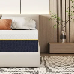 Matelas pour adulte 90 x 200 cm, épaisseur 21 cm (mousse à mémoire de forme + fibres de charbon de bambou)