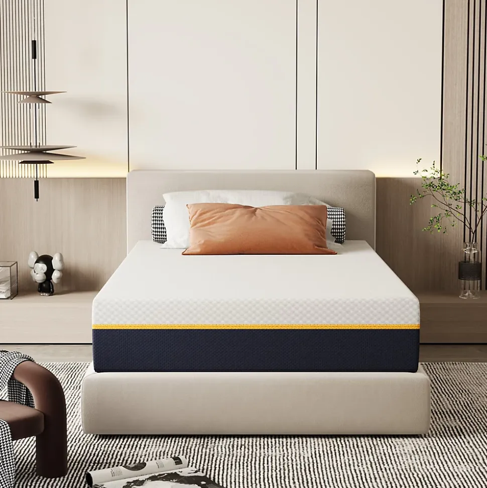 Matelas pour adulte 90 x 200 cm, épaisseur 21 cm (mousse à mémoire de forme + fibres de charbon de bambou)