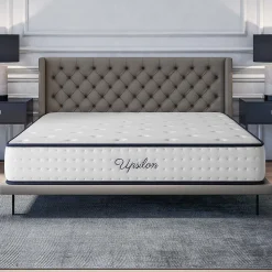 Matelas ressorts - 160x200 - 24 cm - Hybride - Blue Latex - Couchage Indépendant - Confort Mi-Ferme - Réversible - Upsilon