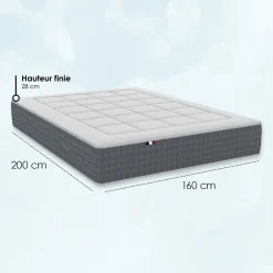 Matelas ressorts 7 zones 160x200