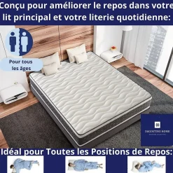 Matelas Ressorts Ensachés 140x200 Montecarlo, Ferme, Réversible, Côté Été/hiver, H25 Cm