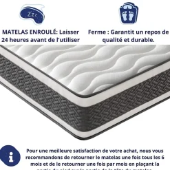 Matelas Ressorts Ensachés 140x200 Montecarlo, Ferme, Réversible, Côté Été/hiver, H25 Cm