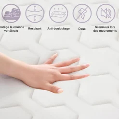 Matelas Ressorts 160x200 cm, Confort, 7 Zones Ergonomique,25 cm d'épaisseur