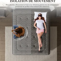 Matelas Ressorts 140x190 cm de Forme en Mousse et Ressorts, 30 cm Épaisseur
