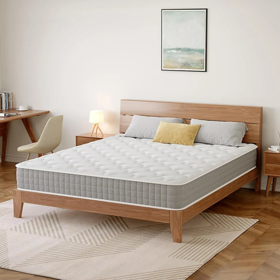 Matelas Ressorts 140x190cm de Forme en Mousse et Ressorts, 20 cm Épaisseur