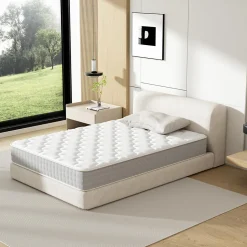 Matelas Ressorts 120x190cm de Forme en Mousse et Ressorts, 20 cm Épaisseur