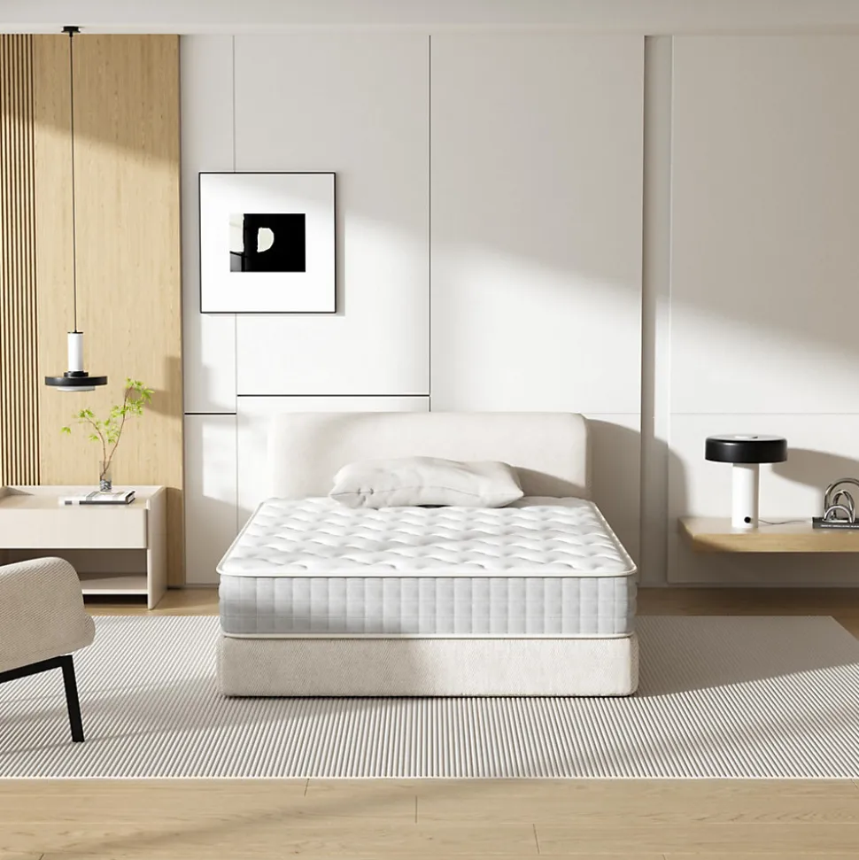 Matelas Ressorts 120x190cm de Forme en Mousse et Ressorts, 20 cm Épaisseur