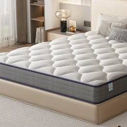 Matelas Ressorts 140x190cm de Forme en Mousse et Ressorts, 20 cm Épaisseur