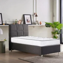 Matelas RONA 90x190 cm, réversible en mousse Memosoft100 à mémoire de forme et indépendance du couchage, épaisseur 20cm
